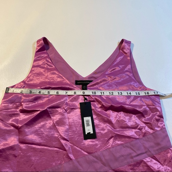 Never Worn $70 Banana Republic XS Asymmetrical Mixed Materials Orchid Sleeveless - Picture 5 of 9